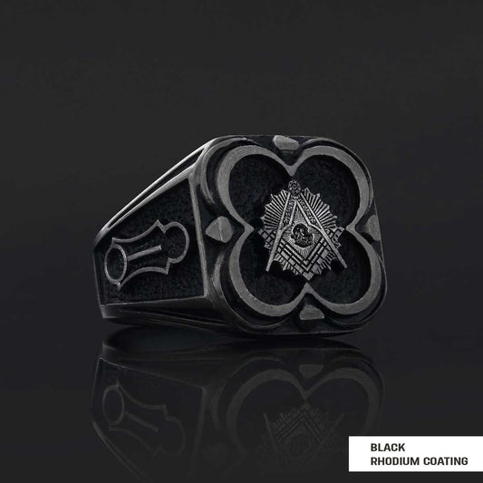 Freemason Special Design Sterling Silver Masonic Ring by SWISS PLUS - Mason Collection - view 2
