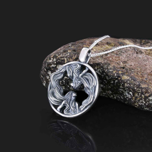 Gemini Pendant, Sterling Silver Gemini Necklace, Handmade Gemini Jewelry, Horoscope Gemini Necklace - view 1