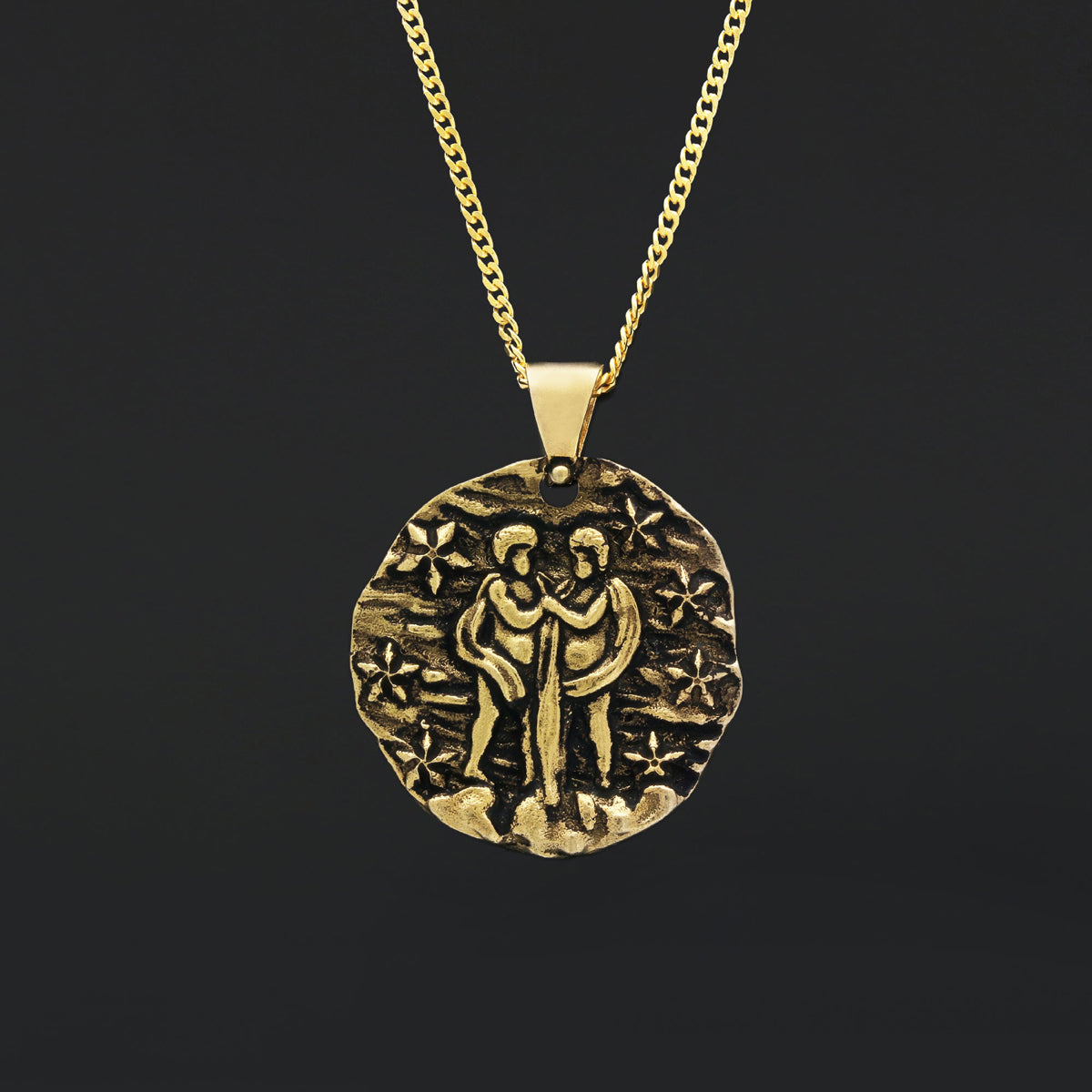 Gemini Pendant, Zodiac Necklace, Sterling Silver Pendant, Gold Plated Pendant, Astrology Jewelry, Gemini Sign Jewelry by SWIS
