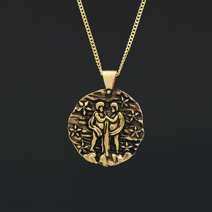 Gemini Pendant, Zodiac Necklace, Sterling Silver Pendant, Gold Plated Pendant, Astrology Jewelry, Gemini Sign Jewelry by SWIS