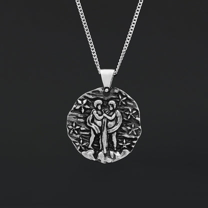 Gemini Pendant, Zodiac Necklace, Sterling Silver Pendant, Gold Plated Pendant, Astrology Jewelry, Gemini Sign Jewelry by SWIS