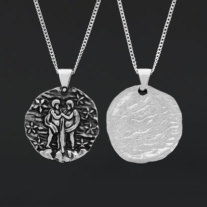 Gemini Pendant, Zodiac Necklace, Sterling Silver Pendant, Gold Plated Pendant, Astrology Jewelry, Gemini Sign Jewelry by SWIS