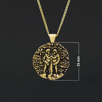 Gemini Pendant, Zodiac Necklace, Sterling Silver Pendant, Gold Plated Pendant, Astrology Jewelry, Gemini Sign Jewelry by SWIS