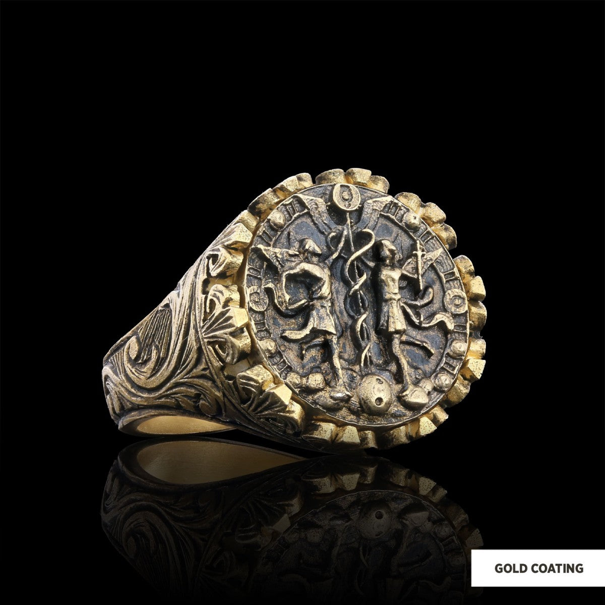 Gemini Sign Ring, 925 Sterling Silver Gemini Sign Ring by SWISS PLUS - Zodiac Collection - view 3