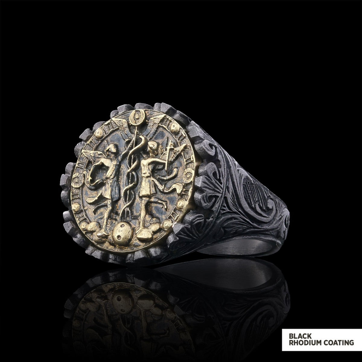 Gemini Sign Ring, 925 Sterling Silver Gemini Sign Ring by SWISS PLUS - Zodiac Collection - view 4