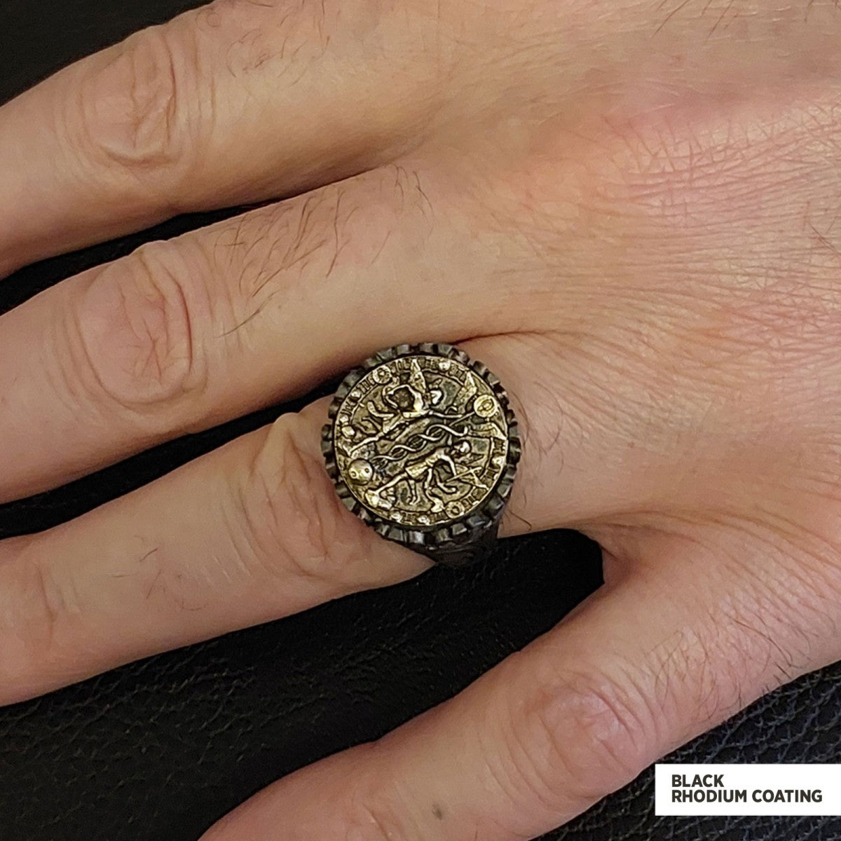 Gemini Sign Ring, 925 Sterling Silver Gemini Sign Ring by SWISS PLUS - Zodiac Collection - view 7
