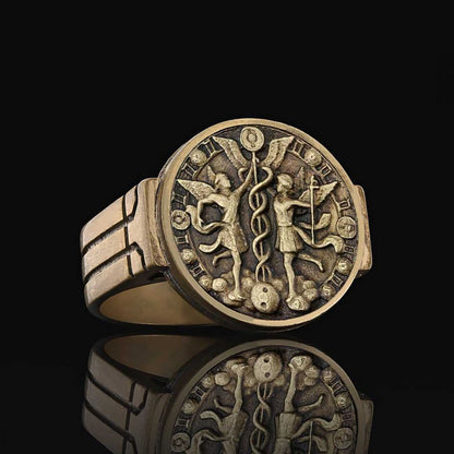 Gemini Zodiac Round Ring by SWISS PLUS - Zodiac Collection - view 3