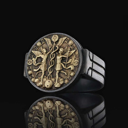 Gemini Zodiac Round Ring by SWISS PLUS - Zodiac Collection - view 4