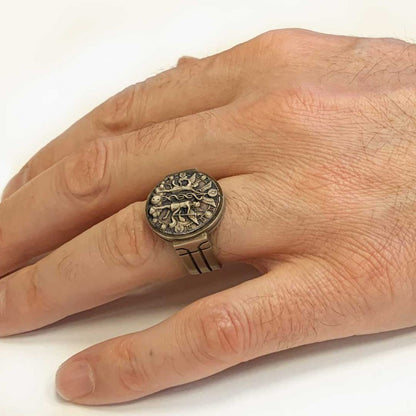 Gemini Zodiac Round Ring by SWISS PLUS - Zodiac Collection - view 5