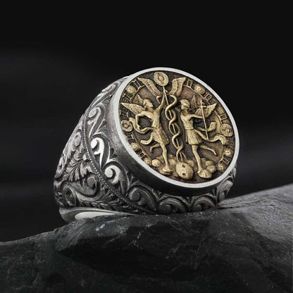 Gemini Zodiac Silver Ring by SWISS PLUS - Zodiac Collection