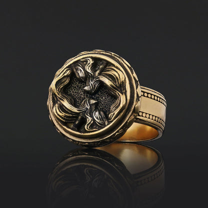 Gemini Zodiac Silver Ring by SWISS PLUS - Zodiac Collection - view 6