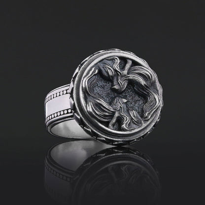 Gemini Zodiac Silver Ring by SWISS PLUS - Zodiac Collection - view 7