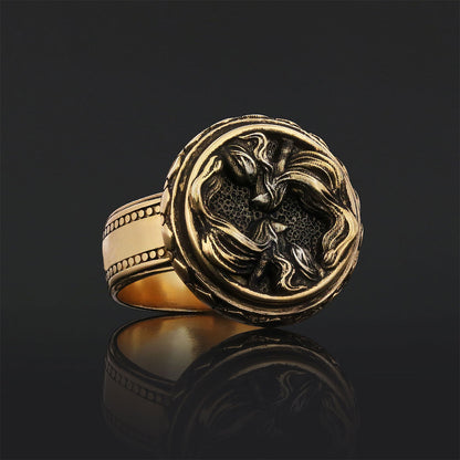 Gemini Zodiac Silver Ring by SWISS PLUS - Zodiac Collection - view 2