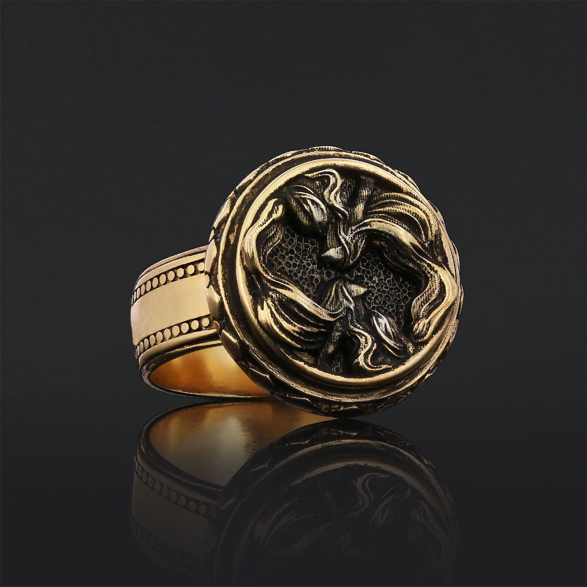Gemini Zodiac Silver Ring - view 2