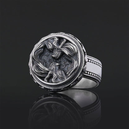 Gemini Zodiac Silver Ring by SWISS PLUS - Zodiac Collection - view 7