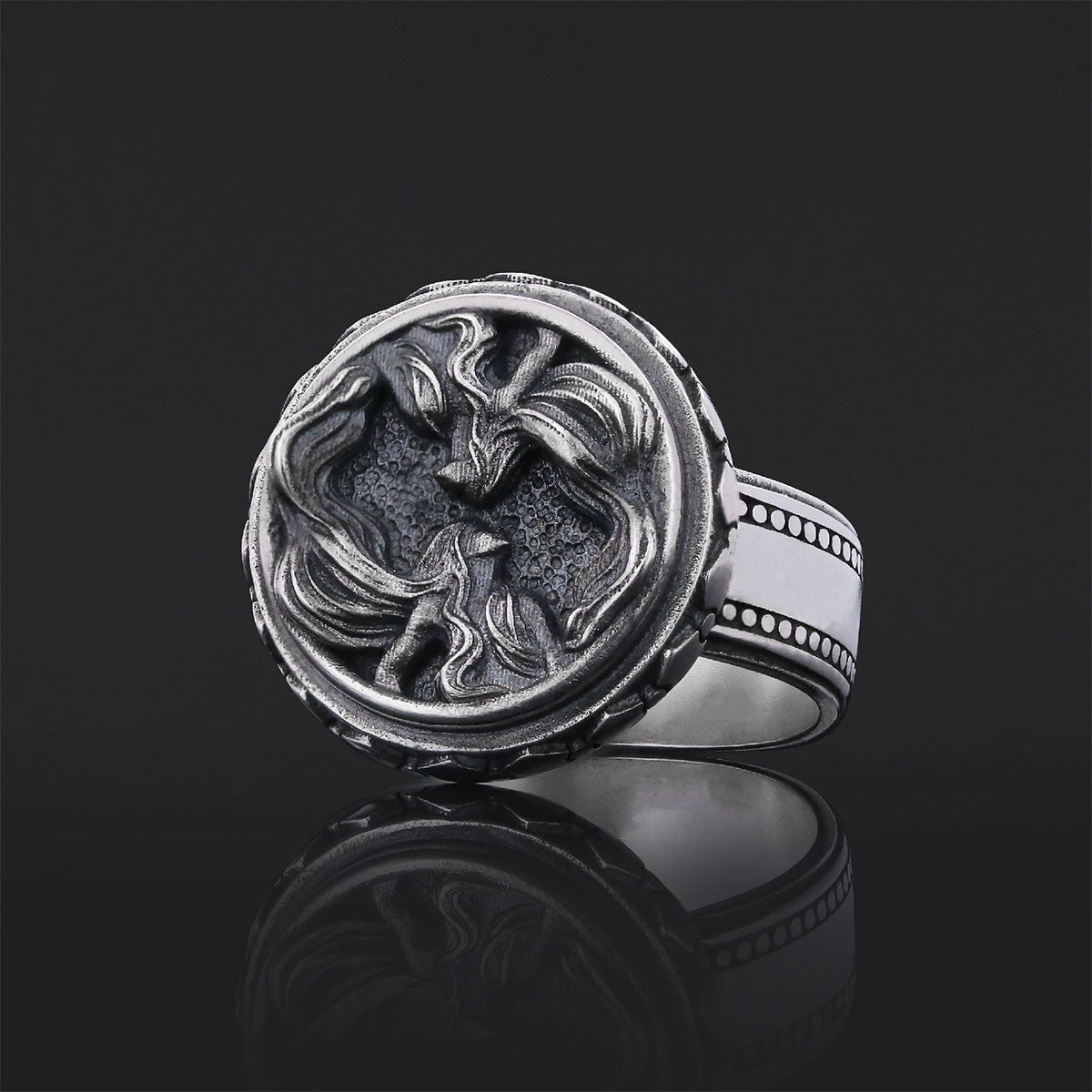 Gemini Zodiac Silver Ring