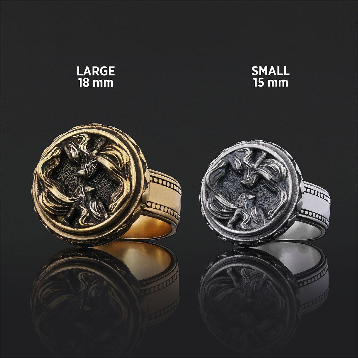 Gemini Zodiac Silver Ring - view 4