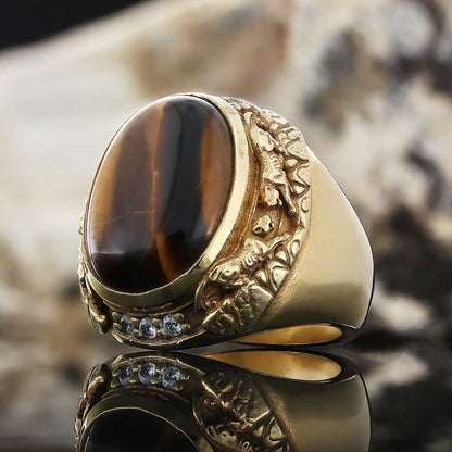 Gemstone Men Silver Ring by SWISS PLUS - Unique Design Rings