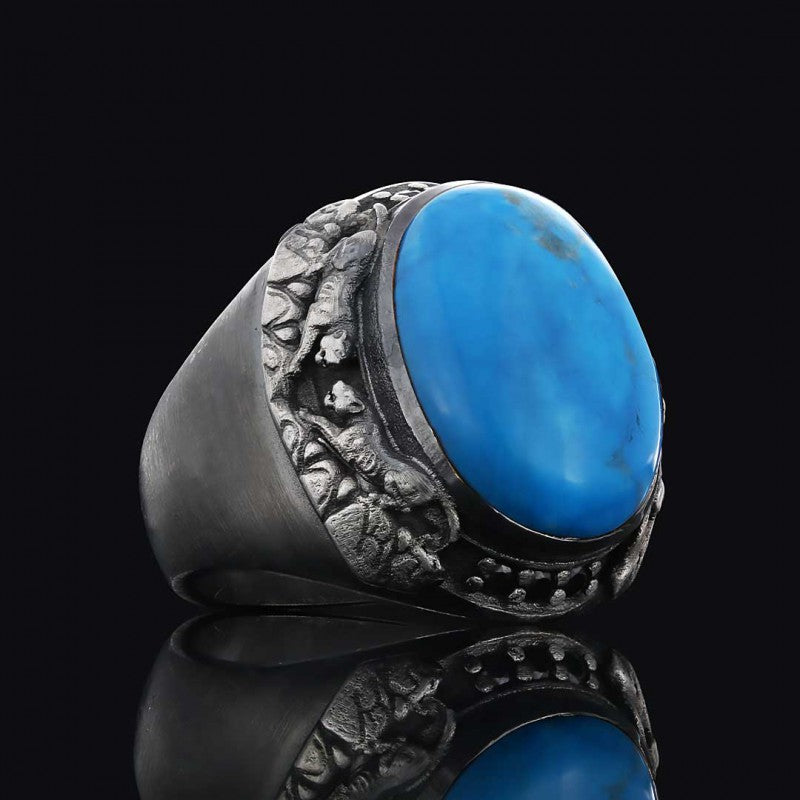 Gemstone Men Silver Ring by SWISS PLUS - Unique Design Rings - view 2