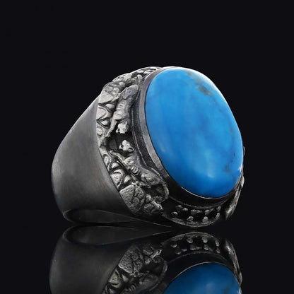 Gemstone Men Silver Ring by SWISS PLUS - Unique Design Rings - view 2