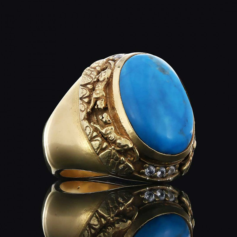 Gemstone Men Silver Ring - view 4