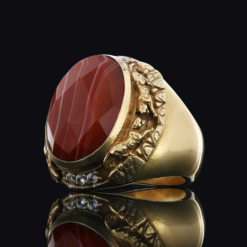 Gemstone Men Silver Ring - view 7