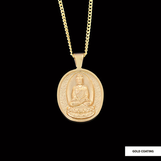 Goddess of Mercy Necklace, Buddha Pendant, Buddha Silver Necklace, Religious Necklace, Buddhist Gift - view 2