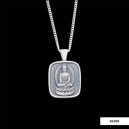 Goddess of Mercy Pendant, Buddha Necklace, Buddha Silver Necklace, Buddhist Gift, Religious Necklace Silver by SWISS PLUS - B