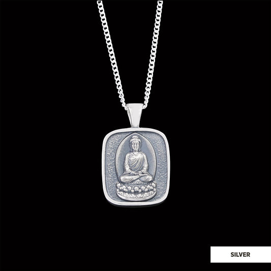 Goddess of Mercy Pendant, Buddha Necklace, Buddha Silver Necklace, Buddhist Gift, Religious Necklace