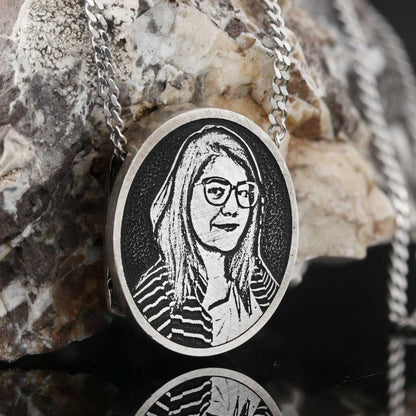 Sterling Silver Girl Photo Pendant by SWISS PLUS - Photo Collection