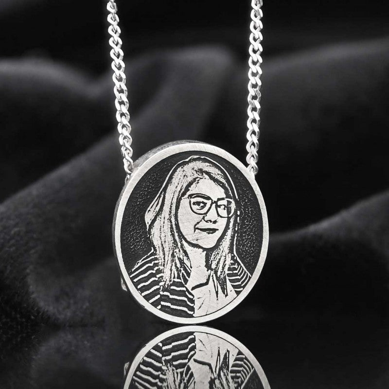 Sterling Silver Girl Photo Pendant by SWISS PLUS - Photo Collection - view 2