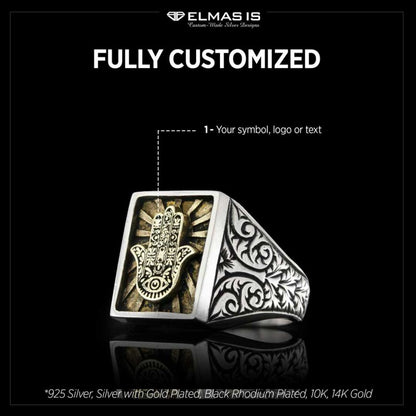 Hamsa Silver Jewish Ring by SWISS PLUS - Jewish Collection - view 6