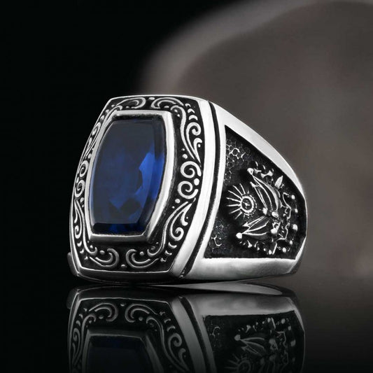 Hand Made Rounded Ottoman State Coat of Arms Tughra Ring - view 1