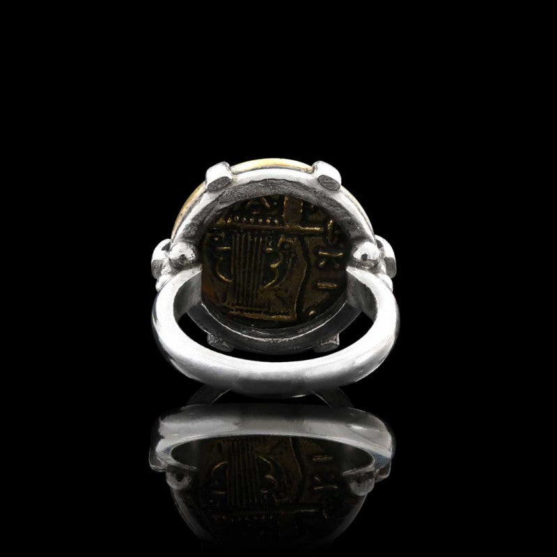 Handmade 925 Sterling Silver Orpheus Coin Women Ring - view 4