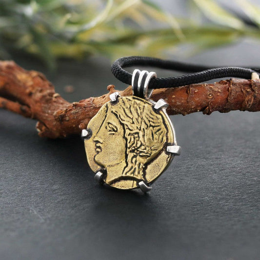 Handmade 925 Sterling Silver Orpheus Women Coin Pendant