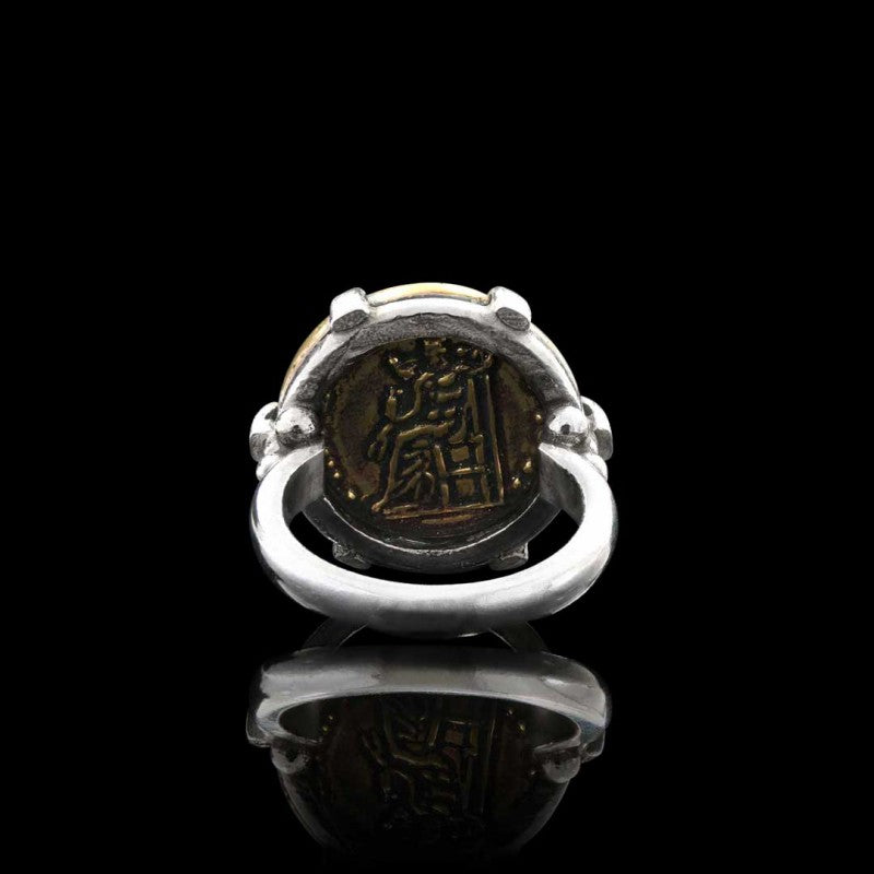 Handmade Antoninus Pius Aureus Roma Coin Women Ring - view 4