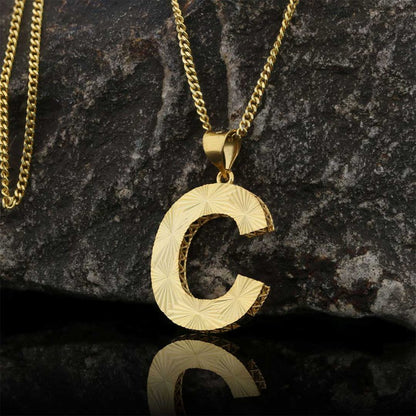 Handmade Custom Design Silver Letter Monogram C Pendant by SWISS PLUS - Letter Collection