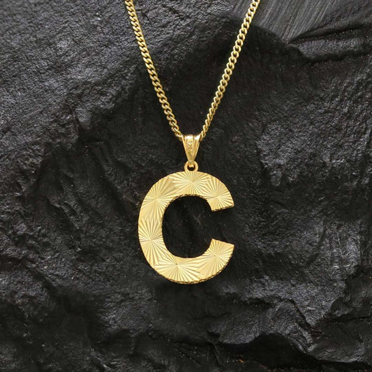 Handmade Custom Design Silver Letter Monogram C Pendant by SWISS PLUS - Letter Collection - view 2