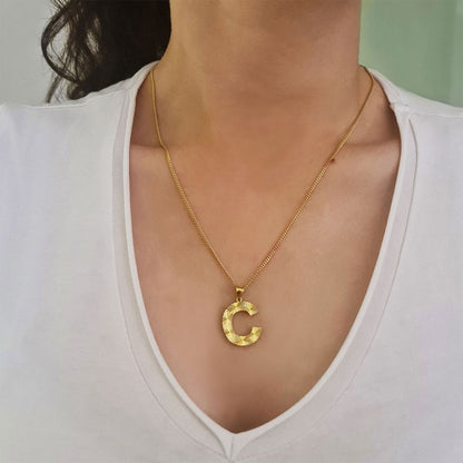 Handmade Custom Design Silver Letter Monogram C Pendant by SWISS PLUS - Letter Collection - view 4