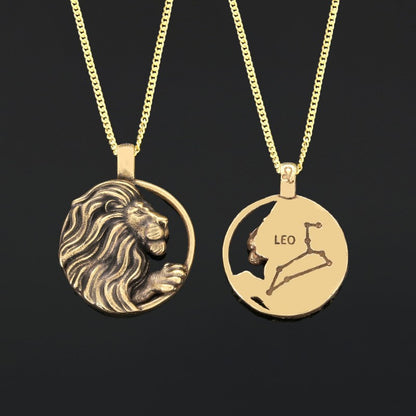 Handmade Leo Pendant, Sterling Silver Leo Necklace, Leo Jewelry, Horoscope Leo Necklace by SWISS PLUS - Zodiac Collection - v