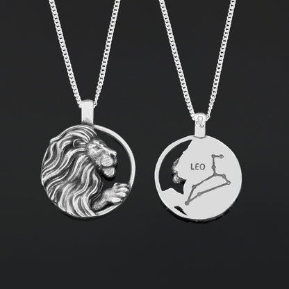 Handmade Leo Pendant, Sterling Silver Leo Necklace, Leo Jewelry, Horoscope Leo Necklace by SWISS PLUS - Zodiac Collection - v