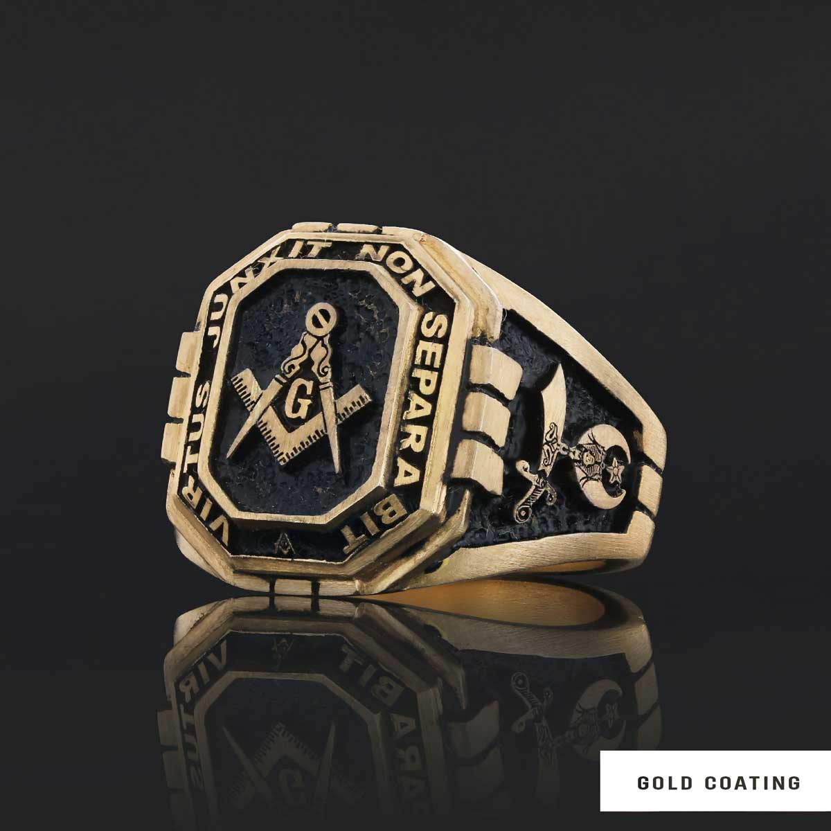 Handmade Lodge Masonic Ring, Custom Mason Ring - view 4