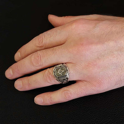 Handmade Lodge Masonic Ring, Custom Mason Ring by SWISS PLUS - Mason Collection - view 7
