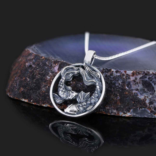 Handmade Pisces Pendant, Sterling Silver Pisces Necklace, Pisces Jewelry, Horoscope Pisces Necklace - view 1