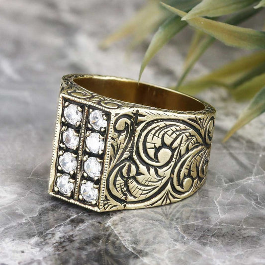Handmade Silver Letter I Ring Bold Alphabet - view 1