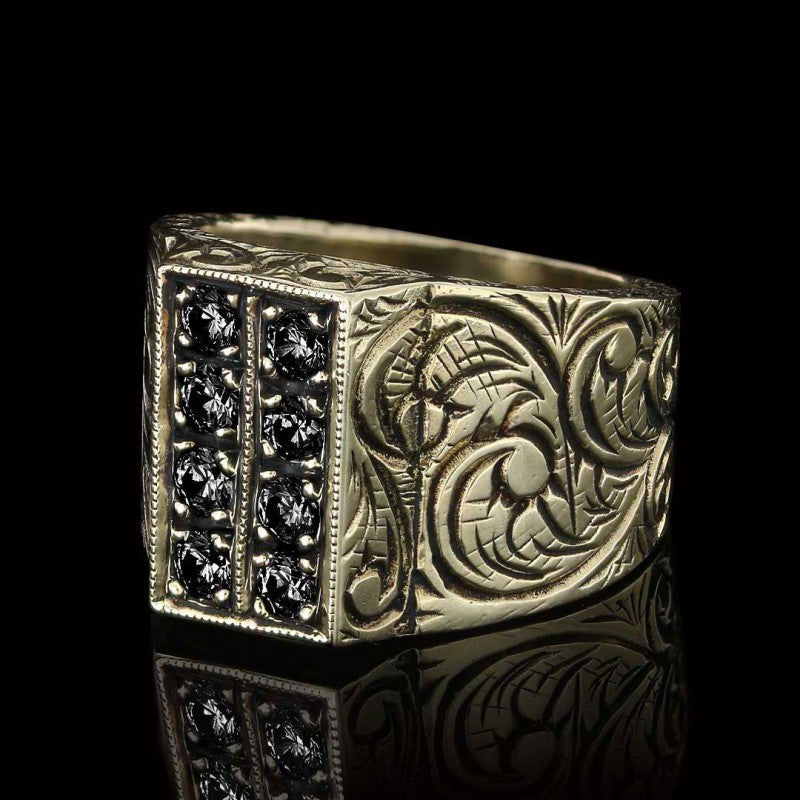Handmade Silver Letter I Ring Bold Alphabet - view 3