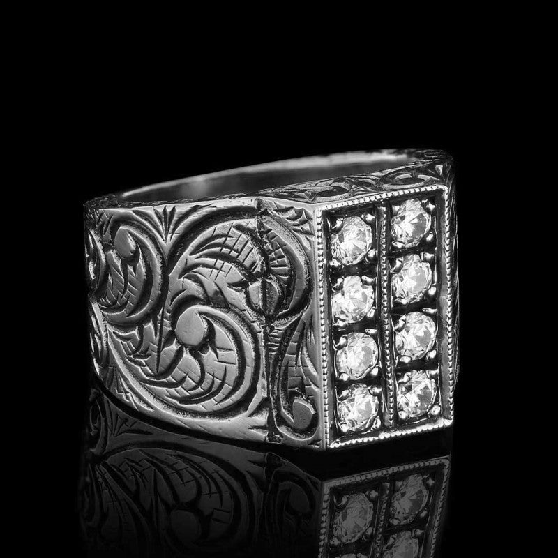 Handmade Silver Letter I Ring Bold Alphabet - view 4