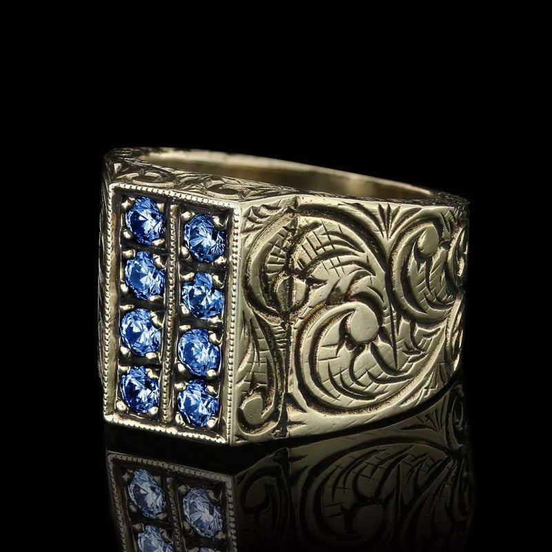 Handmade Silver Letter I Ring Bold Alphabet - view 5