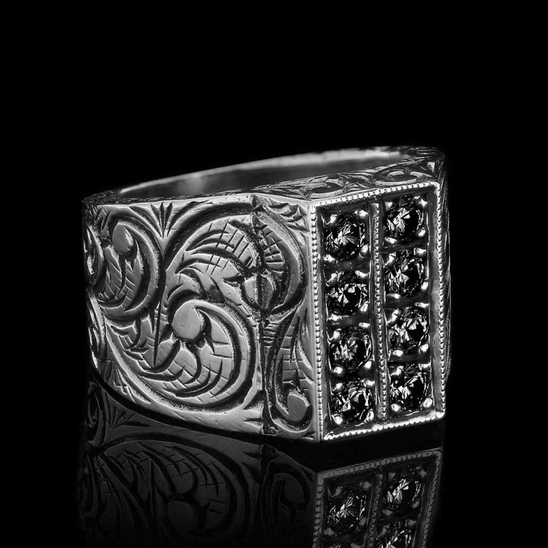 Handmade Silver Letter I Ring Bold Alphabet - view 6