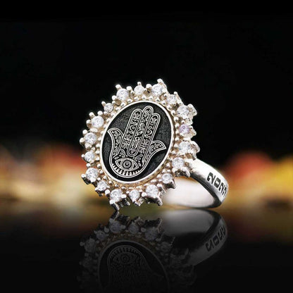 Handmade Special 925 Sterling Silver Hamsa Women Ring by SWISS PLUS - 925 Sterling Silver Rings for Men & Women